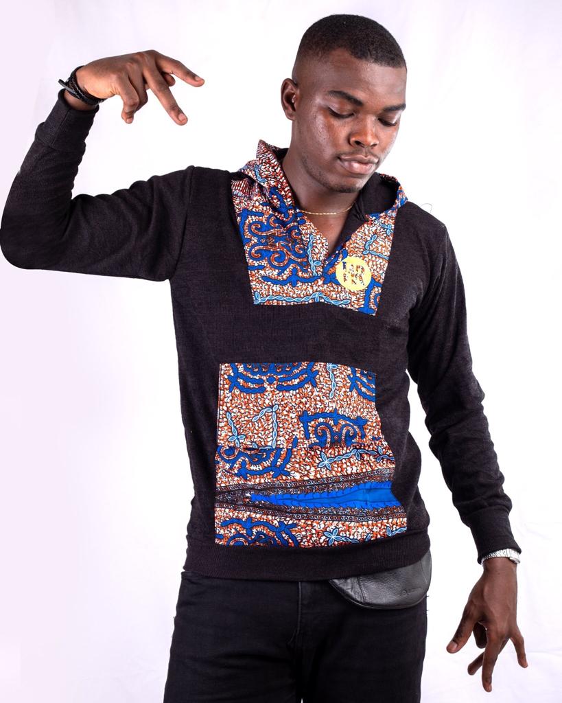 Sweat à capuche unisexe amour total (Noir Bleu)