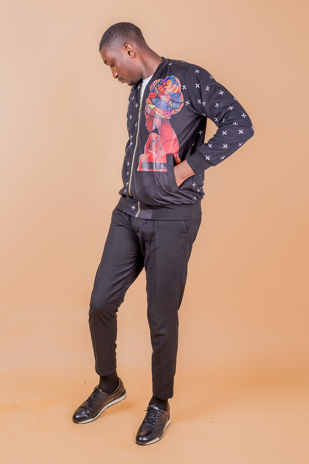 Bomber H/F men africa (Noir Blanc)