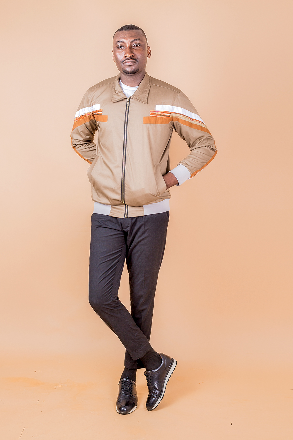 Bomber Geome homme(Marron Kaki Blanc)