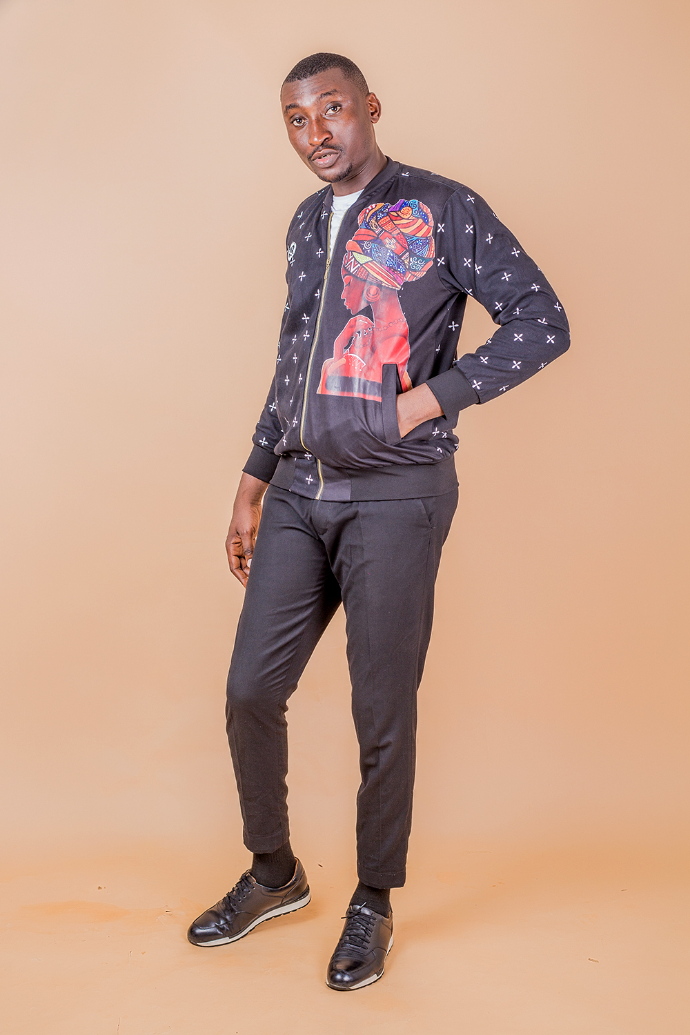 Bomber H/F men africa (Noir Blanc)